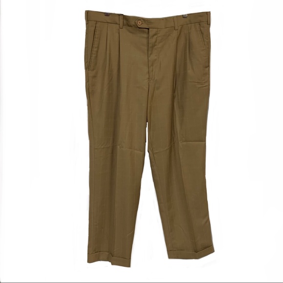 🌻Rafael Caramel Double Pleated (Summer) cuffed Pants Size 38 (Bundle 3 for $12) - Picture 8 of 15